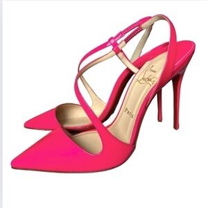 NWOT! Christian Louboutin Patent Fluo June 100 Fushcia
